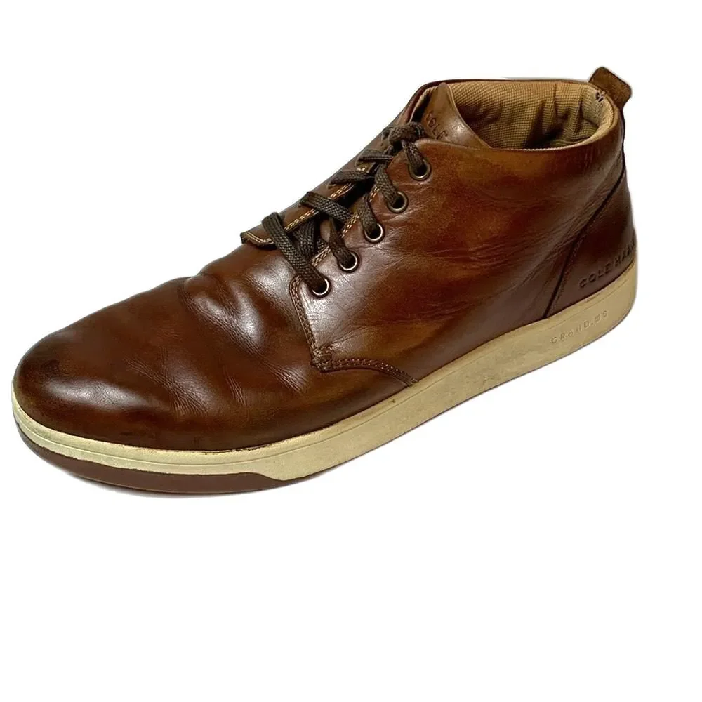 Cole Haan Men's Vartan 2.0 Midcut Brown Leather Sneaker Boot Size 12M